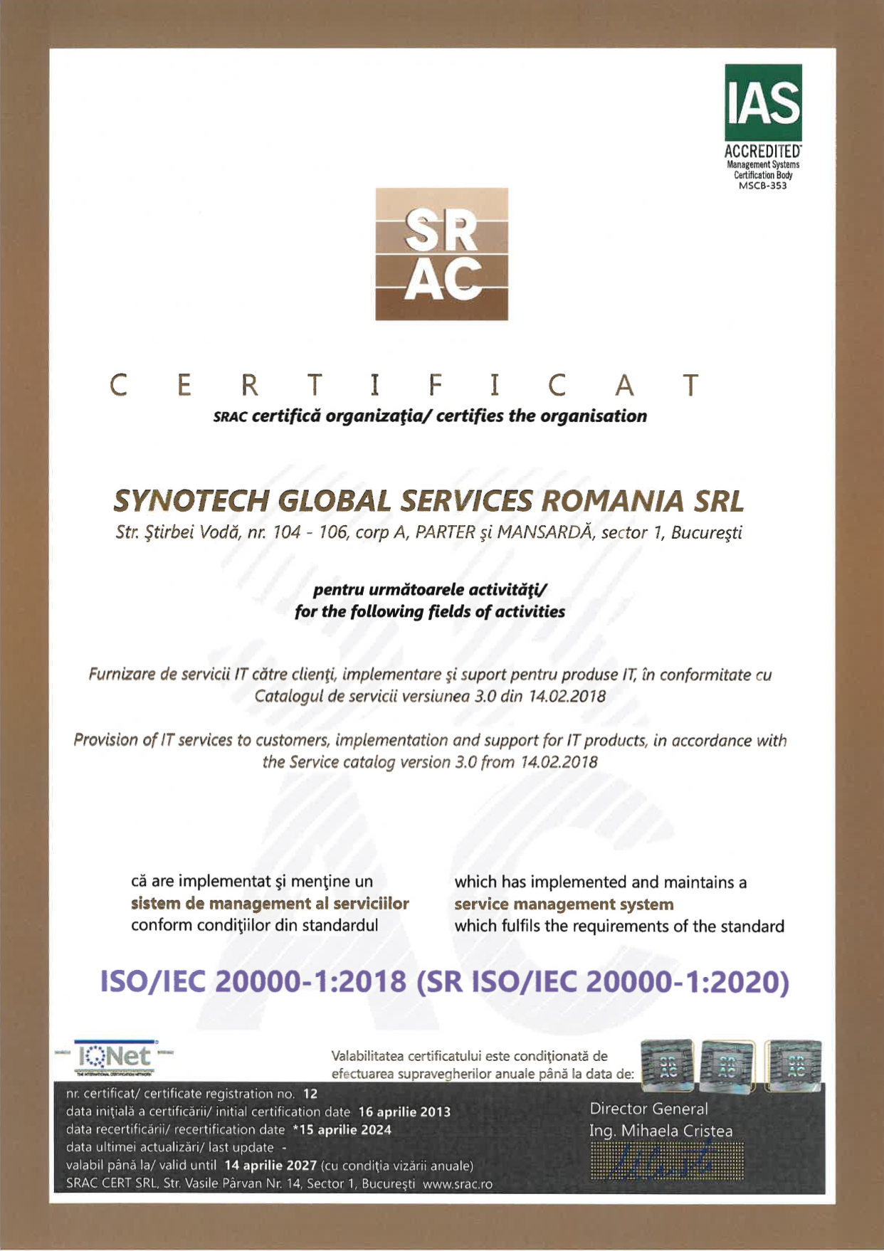 ISO/IEC 20000-1:2018